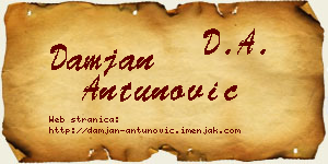 Damjan Antunović vizit kartica